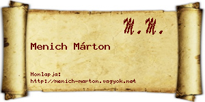 Menich Márton névjegykártya
